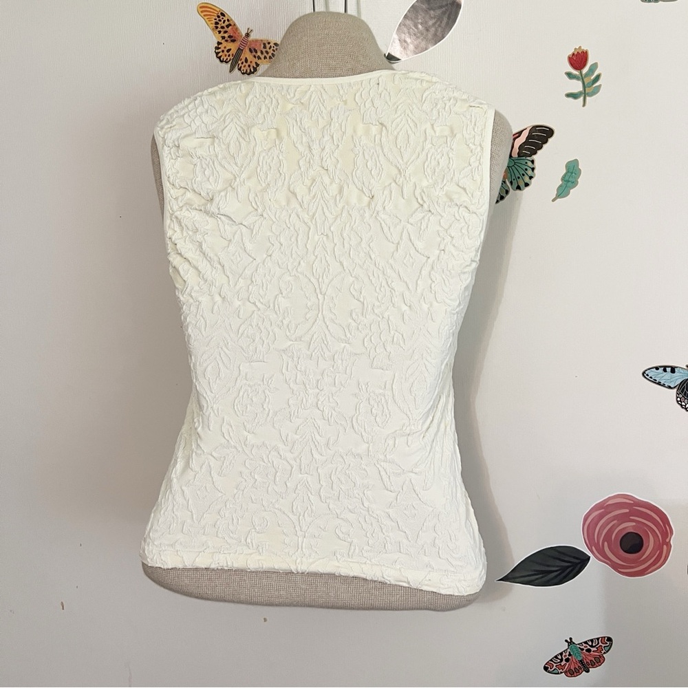 Free People Cream Textured Ruched Tank Top - Picture 5 of 8